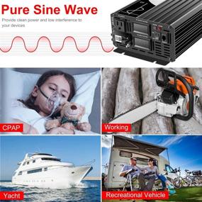 img 2 attached to 🔌 Xijia 2000W Pure Sine Wave Inverter | DC48V (Range 40V-60V) to AC120V RV Converter 60Hz | Soft Start | Car & Camping | Peak Power 4000W