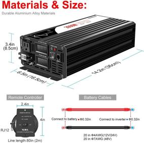 img 1 attached to 🔌 Xijia 2000W Pure Sine Wave Inverter | DC48V (Range 40V-60V) to AC120V RV Converter 60Hz | Soft Start | Car & Camping | Peak Power 4000W