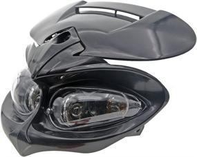 img 1 attached to 🏍️ Enhance Your Motorcycle Experience with ZYHW Street Fighter Black Headlight Fairing Light Lamp in Striking Yellow Amber Color (Black)