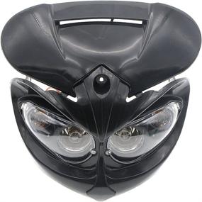 img 4 attached to 🏍️ Enhance Your Motorcycle Experience with ZYHW Street Fighter Black Headlight Fairing Light Lamp in Striking Yellow Amber Color (Black)