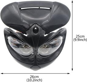 img 2 attached to 🏍️ Enhance Your Motorcycle Experience with ZYHW Street Fighter Black Headlight Fairing Light Lamp in Striking Yellow Amber Color (Black)