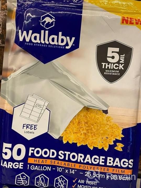 img 1 attached to 50 Bundle Pack Of 1-Gallon Wallaby Mylar Bags For Safe And Long Term Food Storage - Heat Sealable And Food Safe review by Jason Glass