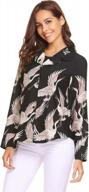 bold and beautiful: elover women's floral print chiffon top with button down and long sleeves logo