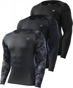 img 4 attached to 3 Pack Men'S Long Sleeve Compression Shirts For Workout, Baseball, Running & More!