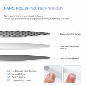 img 3 attached to 2-Pack Senignol Glass Nail File Set With Leather Case - Nano Crystal Shine Buffer And Polisher For Natural And Acrylic Nails - Professional Manicure Tools For Women And Girls