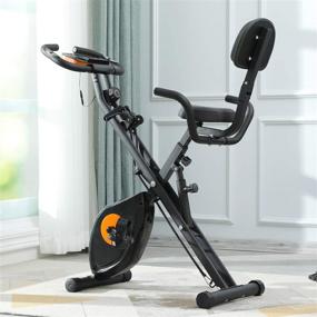 img 4 attached to KICODE 3-In-1 Folding Exercise Bike: 8-Level Adjustable Magnetic Resistance, Upright Stationary Fitness Cycle With Arm Bands & Extra Large Cushion For Home Workouts
