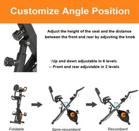 img 1 attached to KICODE 3-In-1 Folding Exercise Bike: 8-Level Adjustable Magnetic Resistance, Upright Stationary Fitness Cycle With Arm Bands & Extra Large Cushion For Home Workouts