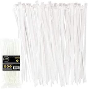 img 1 attached to 🔗 YS Industries 100 Pack of 8 Inch Multi-Purpose Self Locking Nylon Cable Ties in White