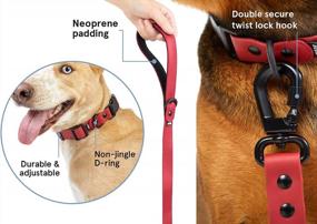 img 1 attached to BarkBox Walking Gear Leash And Collar Bundle – Odor Proof, Waterproof Adjustable Dog Collar With Waterproof Leash – Red - Large