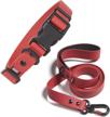 barkbox walking gear leash and collar bundle – odor proof, waterproof adjustable dog collar with waterproof leash – red - large logo