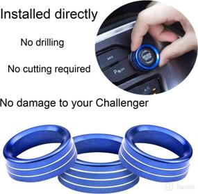 img 1 attached to Blue Climate Control Knob Covers for Dodge Charger & Challenger 2015-2019 – Compatible with HVAC A/C Radio Button Knob Ring