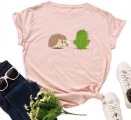 ciwei women's cute cat short sleeve graphic t-shirt - pink cotton tee for casual wear - inewbetter top, size s logo
