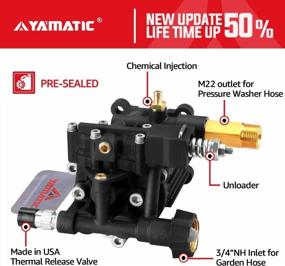img 3 attached to YAMATIC Horizontal Pressure Washer Pump: 3400 PSI @ 2.6 GPM, 3/4" Shaft - Original Engineering For Most Brand Gas Engines