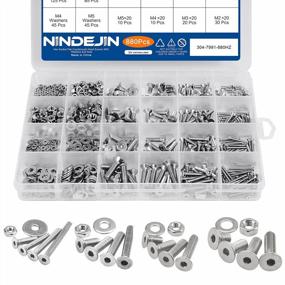 img 4 attached to NINDEJIN 880Pcs M2 M3 M4 M5 Stainless Steel Precise Metric Hex Socket Head Cap Machine Screws,Round Flat Socket Bolts And Nuts Set And Washers Assortment Kit +Wrench (Flat Head Cap)