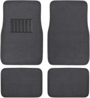 🚗 bdk mt-100-cc classic carpet mats: universal fit floor protection for car suv van and truck - front & rear with heelpad, gray charcoal logo