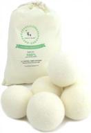 organic wool dryer balls, natural fabric softener, 6 pack, dordor & gorgor xl, made in new zealand, reusable logo