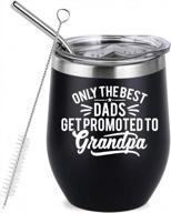 double wall stainless steel grandpa promoted wine glass tumbler with lid and straw - 12 oz insulated travel cup for coffee or wine by waldeal logo