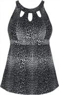 women's halter high neck tankini top key hole bathing suit - septangle swimwear logo