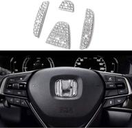 💎 bling diamond stickers & logo caps: stylish car steering wheel decorations for honda civic, accord, cr-v & more (2013-2020) логотип