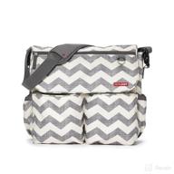 skip hop dash signature messenger diaper bag, chevron: ultimate convenience and style in one! logo
