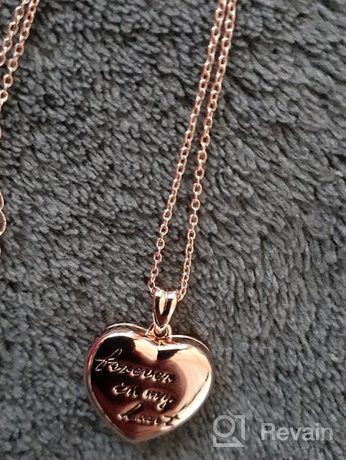 img 1 attached to Personalized 925 Sterling Silver Forever In My Heart Locket Necklace - Holds Pictures | Photo Picture Locket Necklace for Women & Girls review by Abhinav Drury