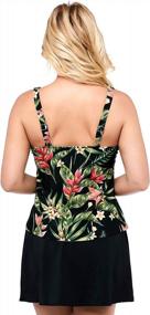 img 3 attached to Floral Printed Swimwear For Women: PERONA Plus Size Two Piece Tankini With Tummy Control And Swimdress For Ultimate Comfort