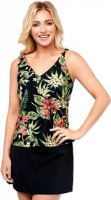 img 4 attached to Floral Printed Swimwear For Women: PERONA Plus Size Two Piece Tankini With Tummy Control And Swimdress For Ultimate Comfort