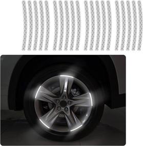 img 4 attached to 🚴 nuoozy Reflective Wheel Rim Stripe Decal Sticker for Motorcycle Car Bicycle | Waterproof Sliver (20Pcs) | Enhanced Night Visibility