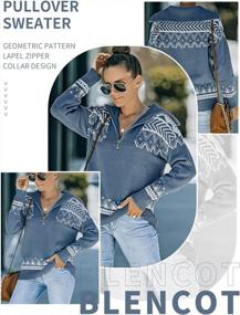img 2 attached to Oversized Chunky Boho Half Zip Sweater For Women - Long Sleeve Casual Pullover Tops Perfect For Fall By BLENCOT