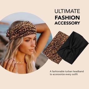 img 3 attached to Extra Large Non-Slip Huachi Headbands For Women With Leopard Print - Stylish Boho Hair Accessory For Sweat And Comfortable Hairbands