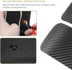img 1 attached to 🦇 daodi Carbon Fibre Vinyl Reflective Car Door Sill Protectors - 4Pcs/Set Batman Scuff Plate Decoration