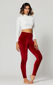 img 1 attached to Women'S Velour Velvet Leggings With Stylish Conceited Design