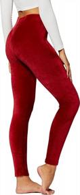 img 4 attached to Women'S Velour Velvet Leggings With Stylish Conceited Design