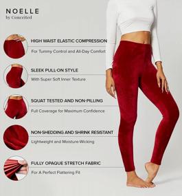 img 3 attached to Women'S Velour Velvet Leggings With Stylish Conceited Design