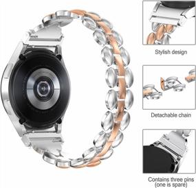 img 2 attached to Стильный металлический ремешок-браслет, совместимый с Samsung Galaxy Watch 5 Pro, 5, 4 Classic и Basic Series для женщин от TOYOUTHS