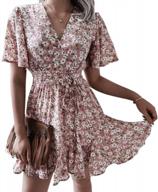 feel the chic boho vibe with abardsion's pink floral print summer dress- perfect for casual beach outings! logo