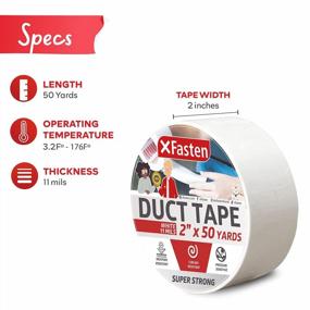 img 3 attached to XFasten Super Strong Duct Tape, White, 2" X 50 Yards Waterproof Duct Tape For Outdoor, Indoor, School And Industrial Use