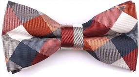 img 1 attached to 💎 Narrow Width Wedding Men's Accessories - Diamond Gingham Designer Collection