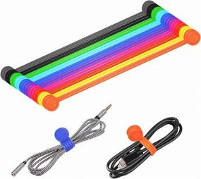 img 4 attached to 🔌 Atree Reusable Silicone Magnetic Cable Ties - Organize Cables, Hang & Hold Stuff (10 Colors - 20 Pack)