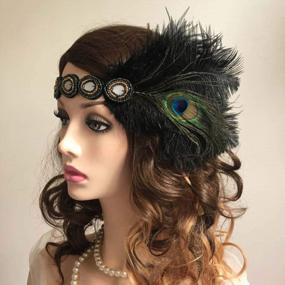 img 4 attached to 1920'S Flapper Headpiece Asooll Feather Hairband Prom Elegant Hair Accessories For Women And Girls