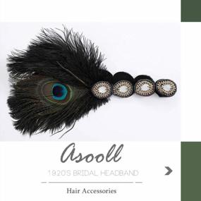 img 3 attached to 1920'S Flapper Headpiece Asooll Feather Hairband Prom Elegant Hair Accessories For Women And Girls