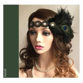 img 2 attached to 1920'S Flapper Headpiece Asooll Feather Hairband Prom Elegant Hair Accessories For Women And Girls