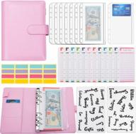 ktrio a6 budget binder with zipper envelopes and cash envelopes for budgeting - money organizer for cash, bills, and savings - 26pcs a6 pu leather budget notebook system - gift in pink logo