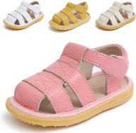 👶 comfortable & stylish neband baby leather closed toe sandals: ideal for outdoor summer adventures for toddler boys & girls logo