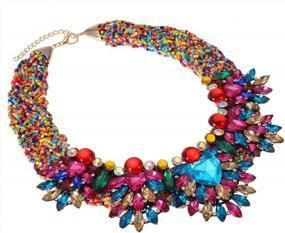 img 4 attached to Make A Statement With Jerollin'S Simulated Pearl Bib Necklace For Women - High Fashion Collar Jewelry