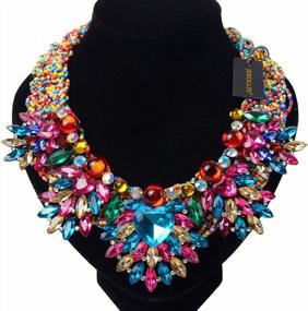 img 3 attached to Make A Statement With Jerollin'S Simulated Pearl Bib Necklace For Women - High Fashion Collar Jewelry