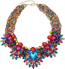 img 2 attached to Make A Statement With Jerollin'S Simulated Pearl Bib Necklace For Women - High Fashion Collar Jewelry