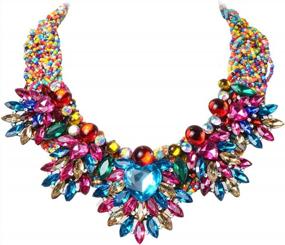 img 1 attached to Make A Statement With Jerollin'S Simulated Pearl Bib Necklace For Women - High Fashion Collar Jewelry