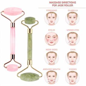img 2 attached to Deciniee 7-In-1 Jade Roller And Gua Sha Gift Set With Rose Quartz, Xiuyan Jade Eye Mask, And Face Brush - Facial Beauty Roller For Rejuvenated Skin And Wrinkle Removal