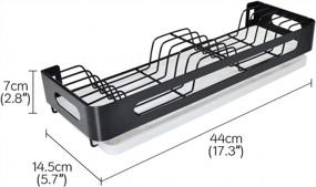 img 1 attached to 🍽️ Junyuan Hanging Dish Drying Rack: Wall Mounted Storage Plate Rack with Utensil Holder and Drain Board - Durable Stainless Steel, Rust Proof (Black Dish)